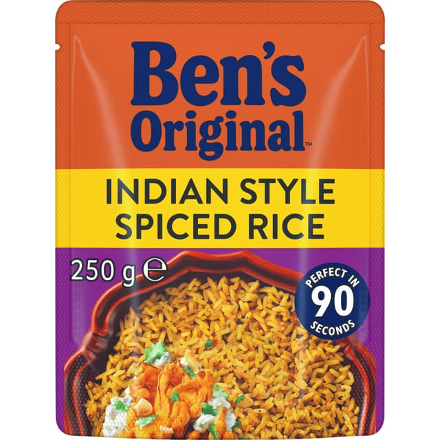 BEN'S ORIGINAL Indian Style Spiced Microwave Rice Pouch 250g