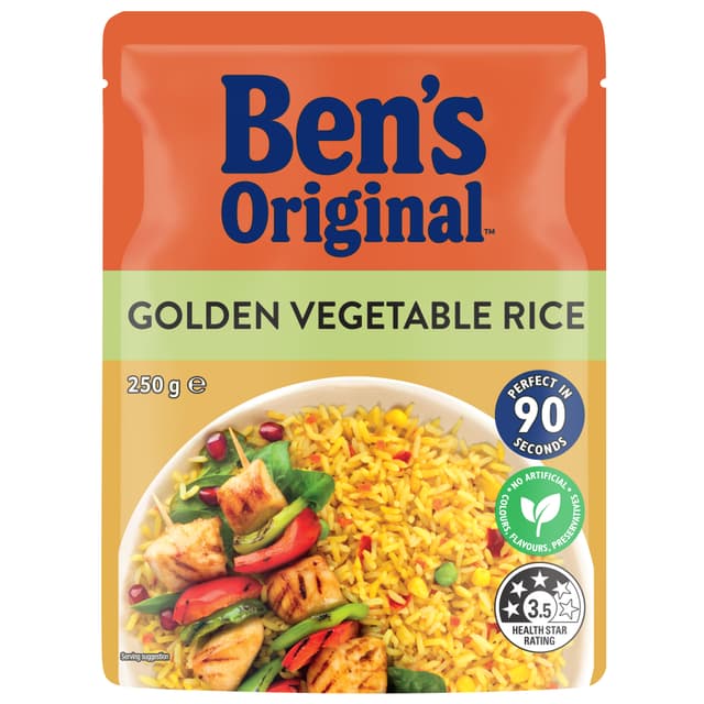 BEN'S ORIGINAL Golden Vegetable Microwave Rice Pouch 250g