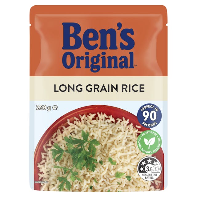 BEN'S ORIGINAL Long Grain Microwave Rice Pouch 250g