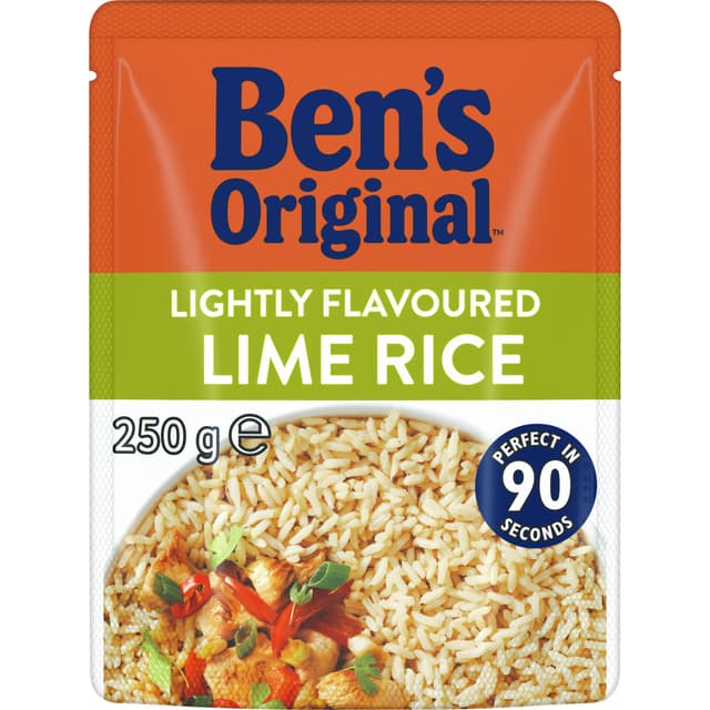 BEN'S ORIGINAL Lightly Flavoured Lime Microwave Rice Pouch 250g