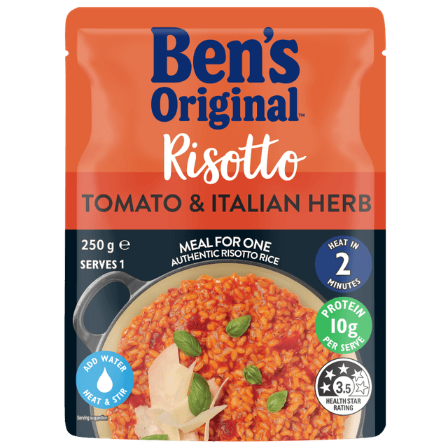 Ben's Original Tomato & Italian Herb Risotto Microwave Rice Pouch 250g