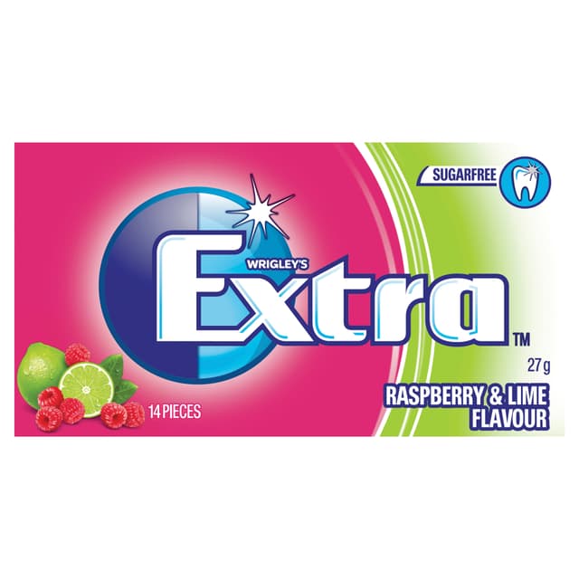 EXTRA RASPBERRY & LIME Sugar Free Chewing Gum 14 Pieces 27g