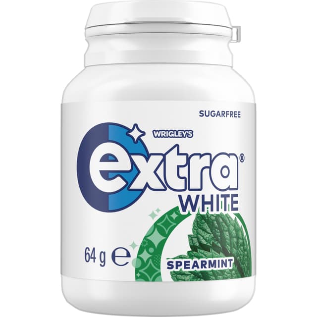 EXTRA WHITE Spearmint Sugar Free Chewing Gum Bottle 64g