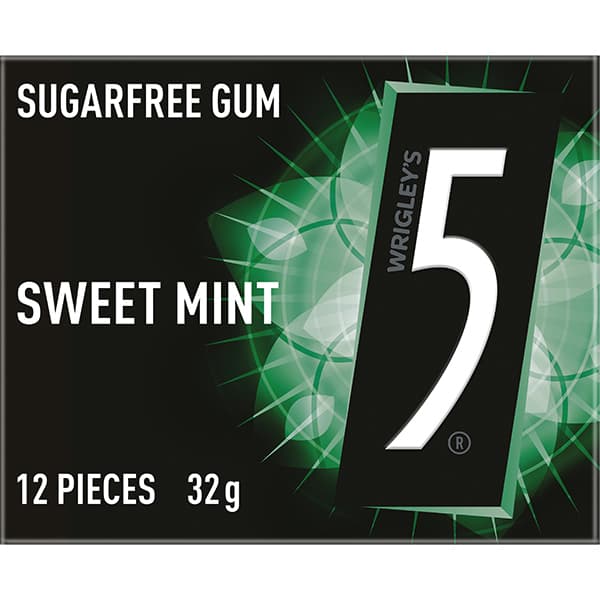 5 Gum Sweet Mint Sugarfree Chewing Gum 12 Pieces 32g