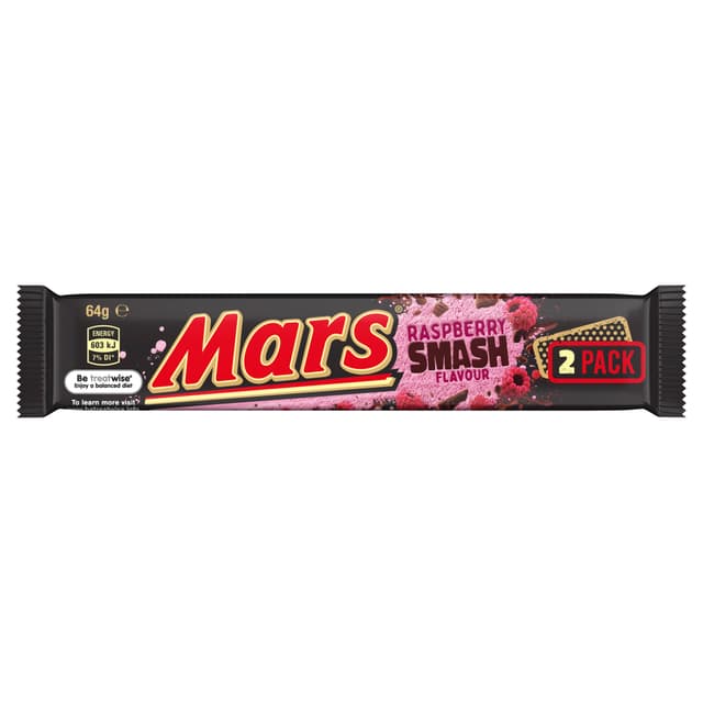 MARS Chocolate Bar Raspberry Smash Flavour 2 Pack 64g by Mars
