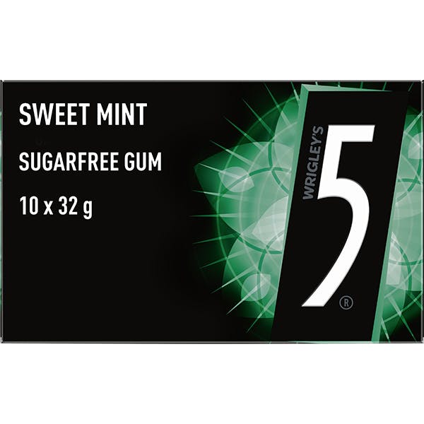 5 GUM SWEET MINT Sugarfree Chewing Gum 10x32g Tray