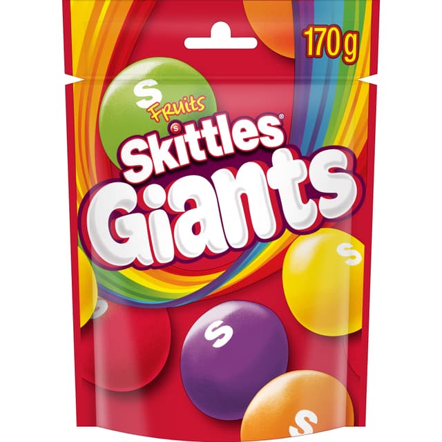 Skittles Giants Fruits Chewy Lollies Snack & Share Bag 170g