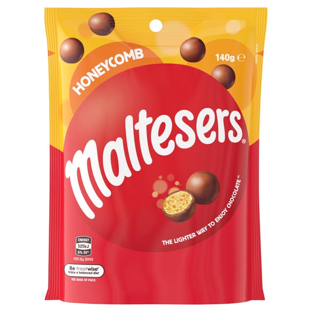 Maltesers Honeycomb Chocolate Medium Bag 140g