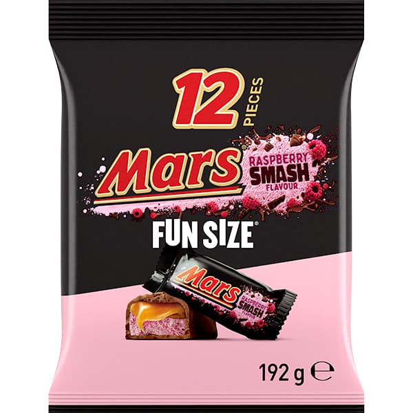 Mars Raspberry Smash Fun Size Medium Sharepack (12 Pieces) 192g by Mars