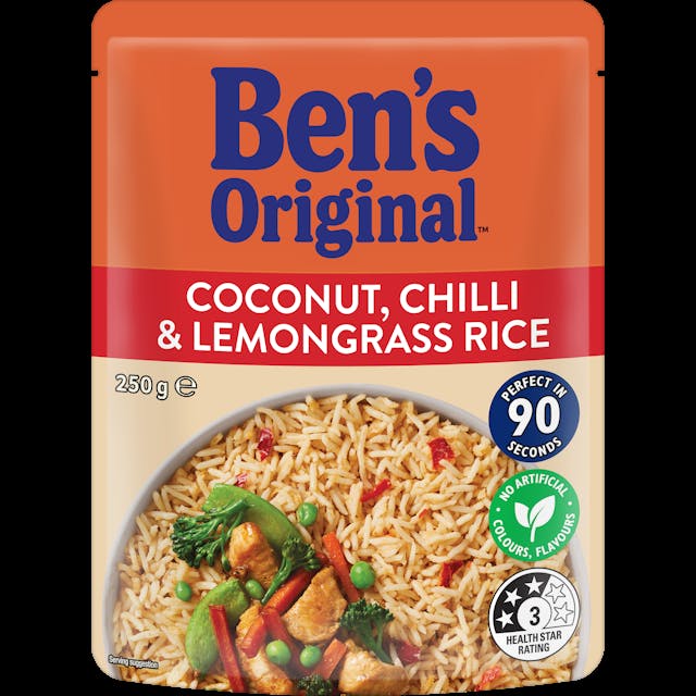 BEN'S ORIGINAL Coconut, Chilli and Lemongrass Microwave Rice Pouch 250g