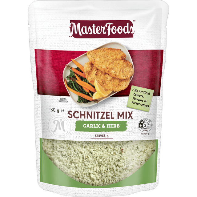 MasterFoods Garlic and Herb Schnitzel Mix Breadcrumbs 80g