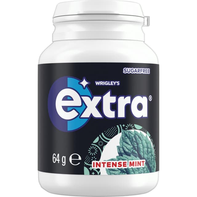 EXTRA Intense Mint Sugar Free Chewing Gum Bottle 64g by Extra White