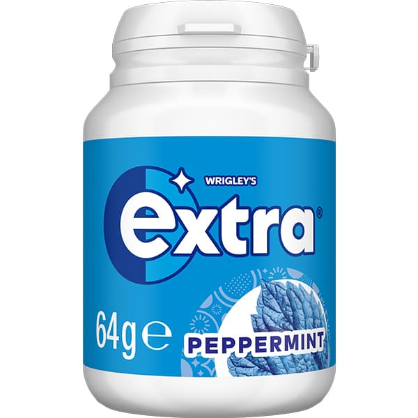 Extra Peppermint Sugar Free Chewing Gum Bottle 64g