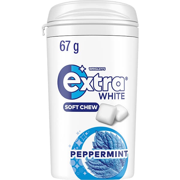 Extra White Soft Chew Spearmint Sugar Free Chewing Gum Bottle 67g