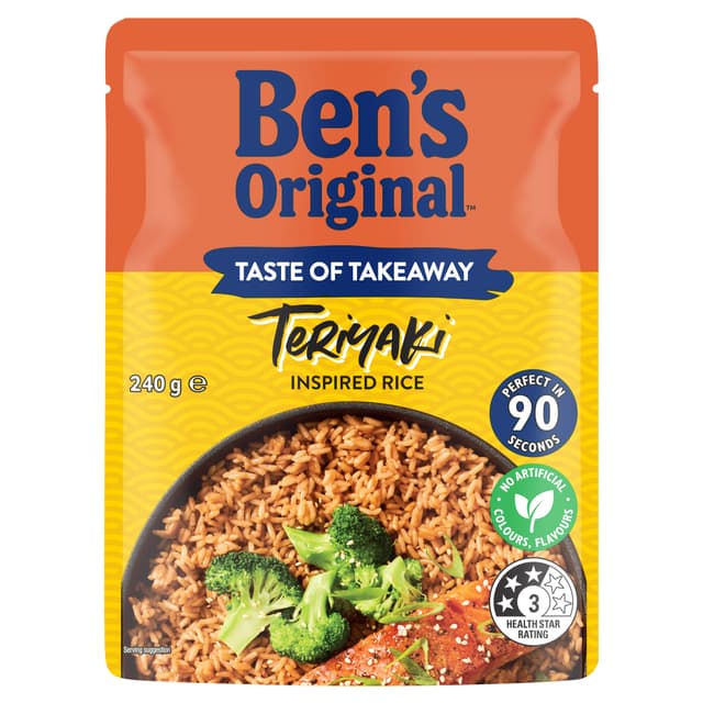 BEN'S ORIGINAL Taste of Takeaway Teriyaki Microwave Rice Pouch 240g