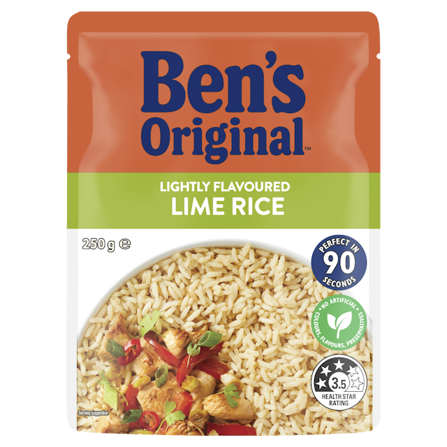 BEN'S ORIGINAL Lightly Flavoured Lime Microwave Rice Pouch 250g