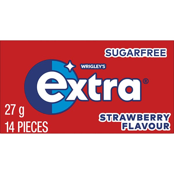 EXTRA Strawberry Sugar Free Chewing Gum 14 Pieces 27g by Extra White