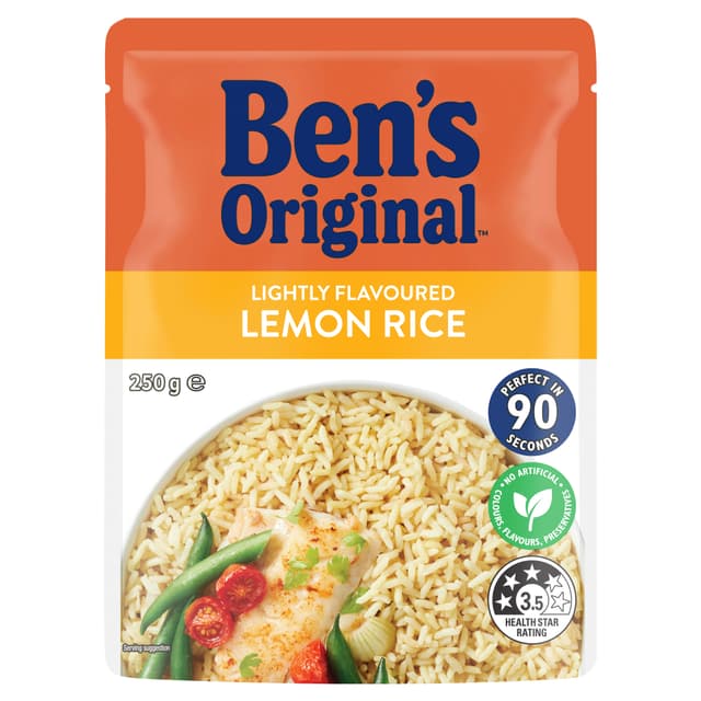 BEN'S ORIGINAL Lightly Flavoured Lemon Microwave Rice Pouch  250g