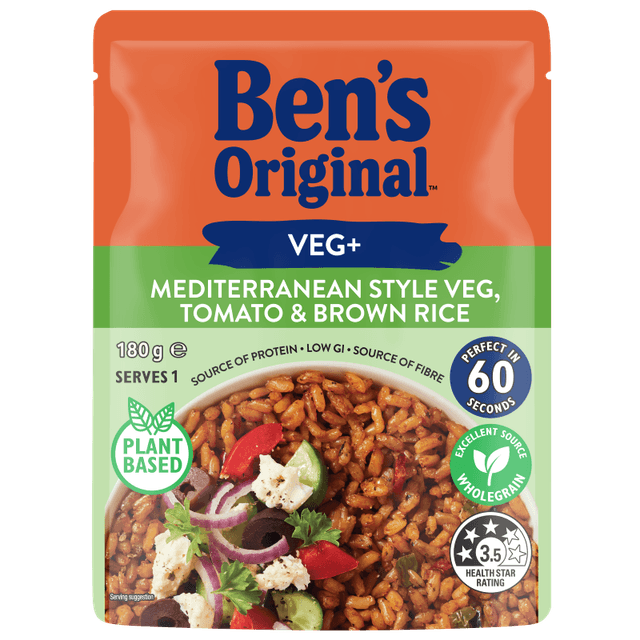 Ben’s Original Veg+ Mediterranean Style Veg, Tomato & Brown Rice