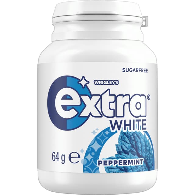 EXTRA WHITE Peppermint Sugar Free Chewing Gum Bottle 64g by Extra White