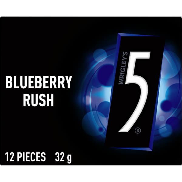 5 Gum Blueberry Rush Sugar Free Chewing Gum 12 Piece 32g