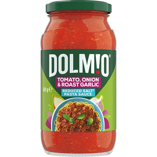 Dolmio Extra Tomato, Onion & Roast Garlic Salt Reduced Pasta Sauce 500g
