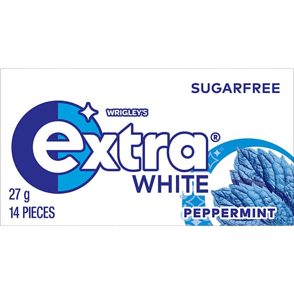 Extra White Peppermint Sugar Free Chewing Gum 27g