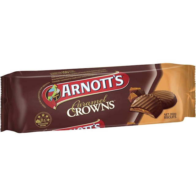 Arnott's Caramel Crowns Chocolate Biscuits
