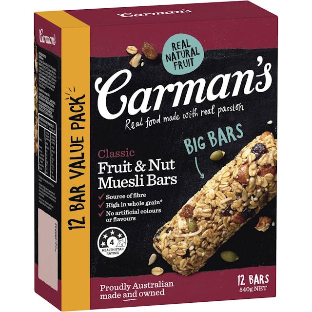 Carman's Muesli Bars Fruits & Nuts
