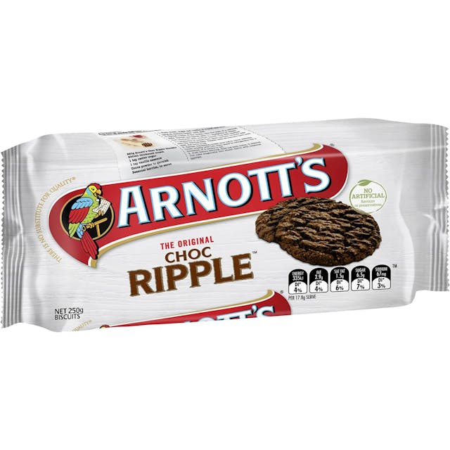 Arnott's Choc Ripple Plain Biscuits