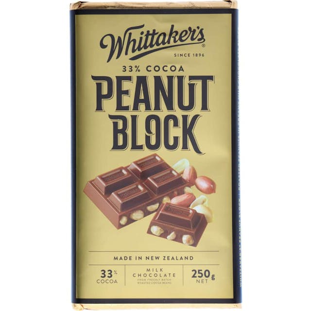 Whittakers Chocolate Block Original Peanut 33% Cocoa