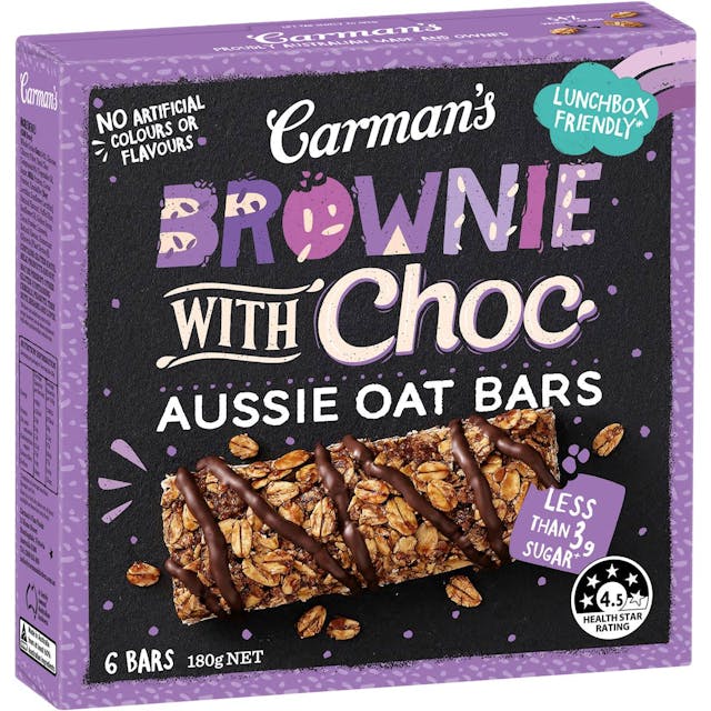 Carman's Aussie Oat Muesli Bars Brownie With Choc