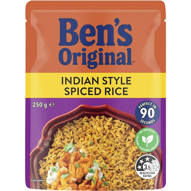 Ben's Original Indian Style Spiced Microwave Rice Pouch