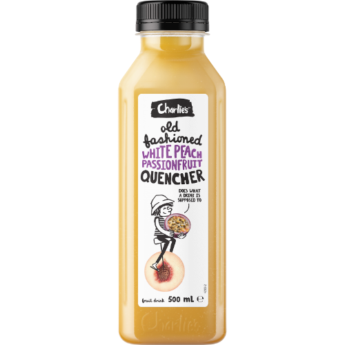Charlie's Old Fashioned White Peach Passionfruit Quencher Fruit Drink
