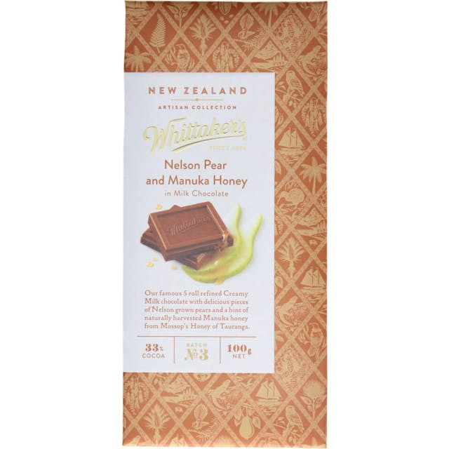 Whittakers Artisan Collection Chocolate Block Nelson Pear & Manuka