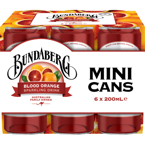 Bundaberg Blood Orange Sparkling Drink Mini Cans
