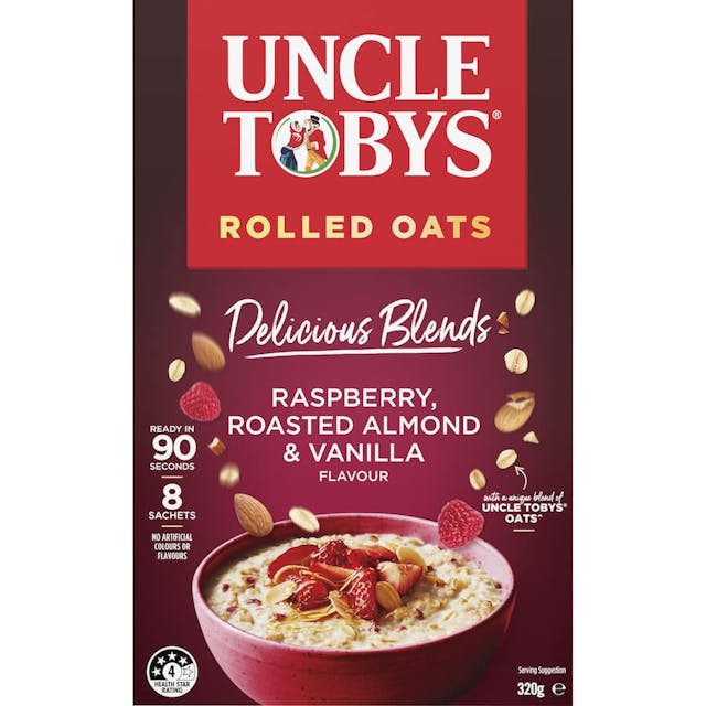 Uncle Tobys Rolled Oats Raspberry Almond & Vanilla