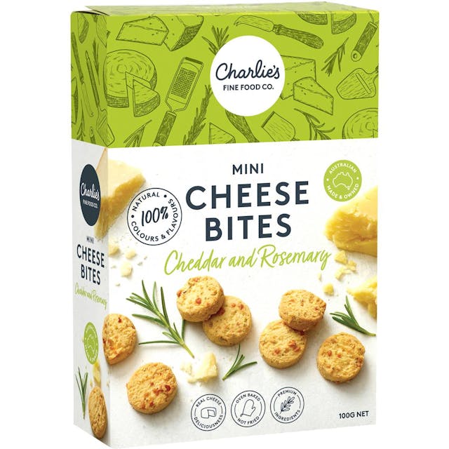 Charlie's Mini Cheddar & Rosemary Cheese Bites