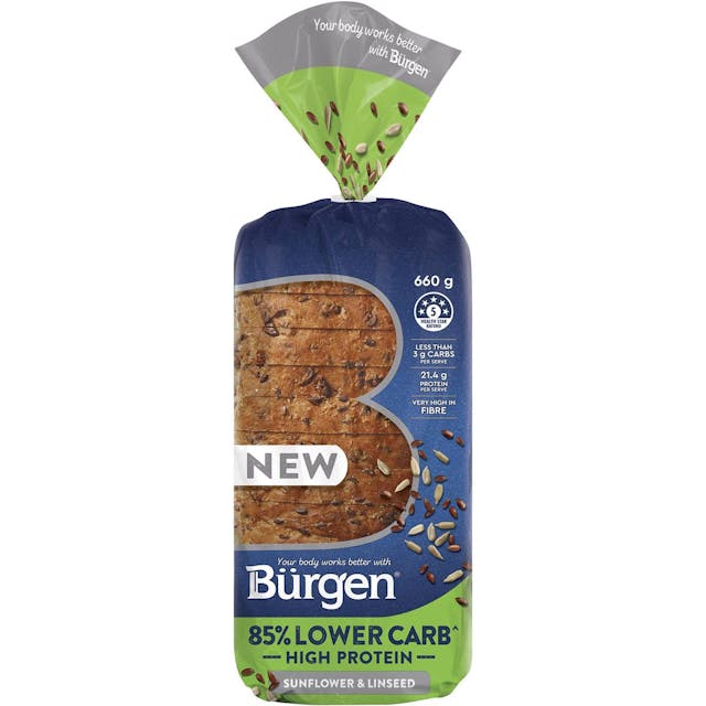 Burgen Lower Carb High Protein Sunflower & Linseed Bread Loaf