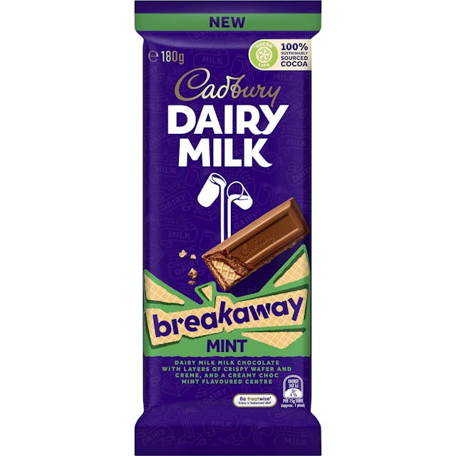 Cadbury Dairy Milk Breakaway Mint Chocolate Block