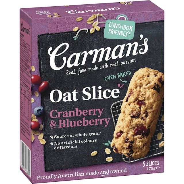 Carman's Cranberry & Blueberry Oat Slices