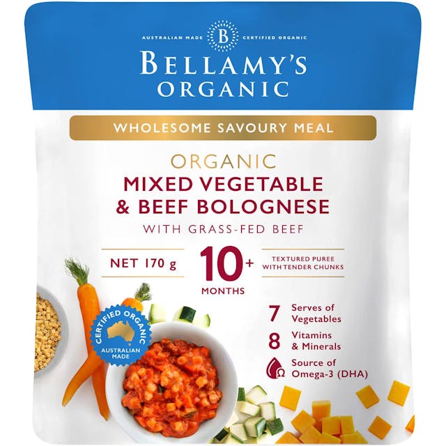 Bellamy's Organic Mixed Vegetable & Beef Bolognese 10+ Months