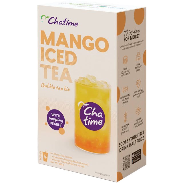 Chatime Mango Iced Bubble Tea With Popping Pearls