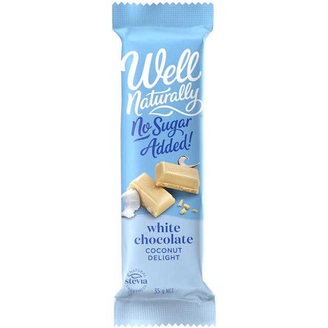Well Naturally No Added Sugar White Chocolate Coconut Delight Bar
