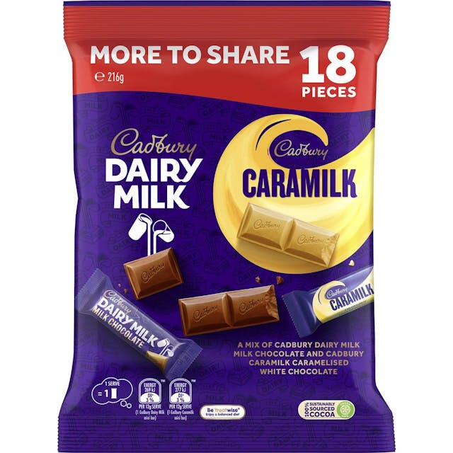 Cadbury Caramilk & Dairy Milk Chocolate Sharepack