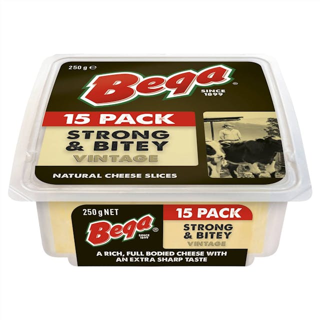 Bega Strong & Bitey Vintage Natural Cheese Slices