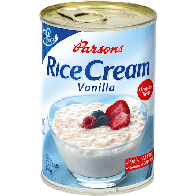 White Wings Parsons Vanilla Creamed Rice 98% Fat Free