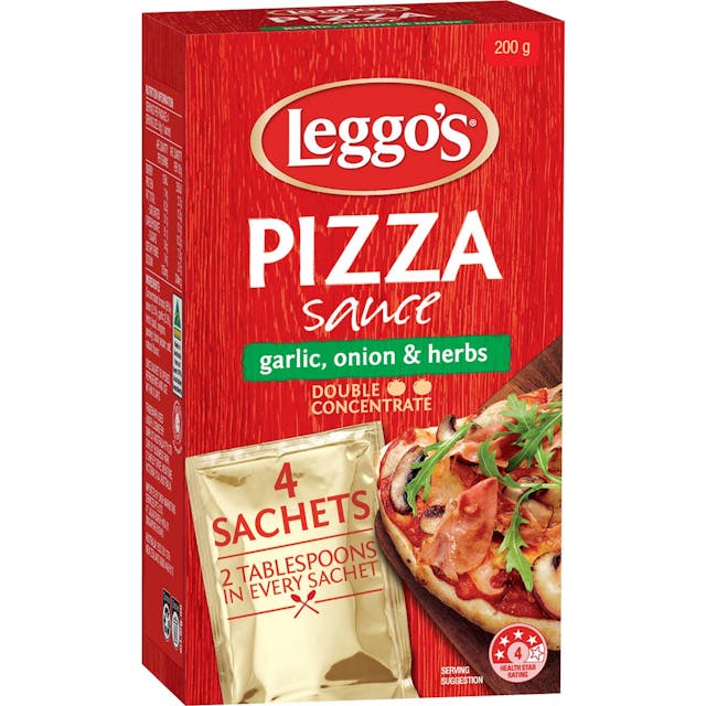 Leggo's Pizza Sauce Garlic Onion Herb Triple Concentrate Sachets 4X