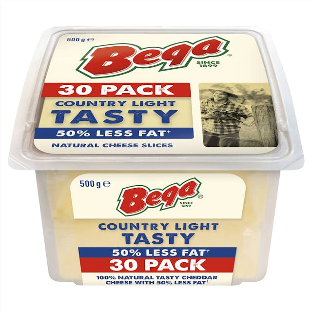 Bega Country Light Tasty Natural Cheese Slices