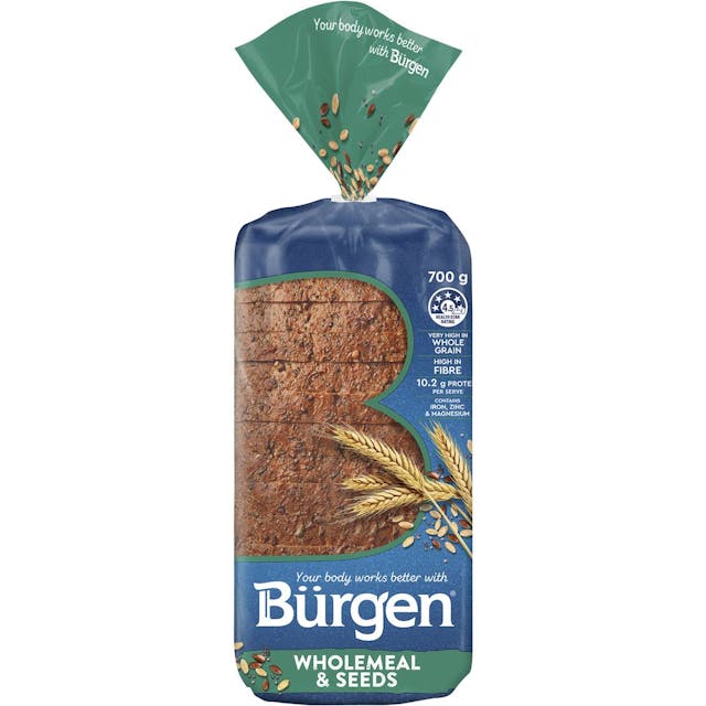 Burgen Wholemeal & Seeds Low Gi Sliced Bread Loaf